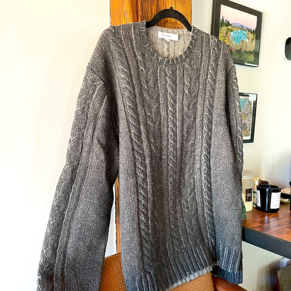 Vintage Calvin Klein sweater gray mens large